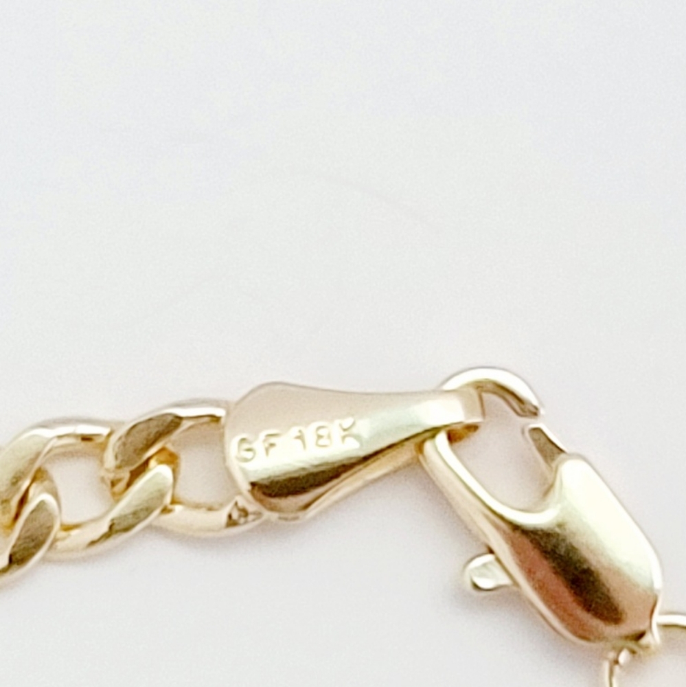 18K GF diamond cut cuban men's bracelet. New - Picture 7 of 8